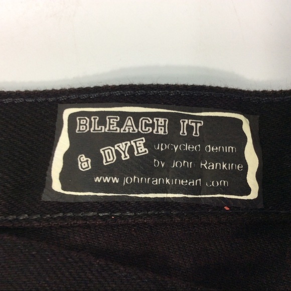 Bleach It And Dye Jeans John Rankine Art 33/32 Black Pink Upcycled Rustler Jeans - Picture 5 of 8